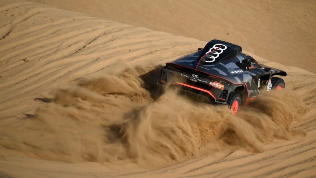 audis sainz takes first dakar rally stage win for an electric car in saudi arabia